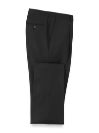 Wool Single Pleat Pants - Black