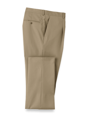 Wool Single Pleat Pants - British Tan
