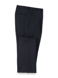 Wool Single Pleat Pants - Navy