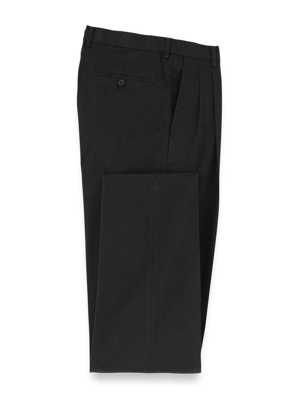 Product Image of Non-iron Cotton Stretch Twill Pant-Black#model_pleated front