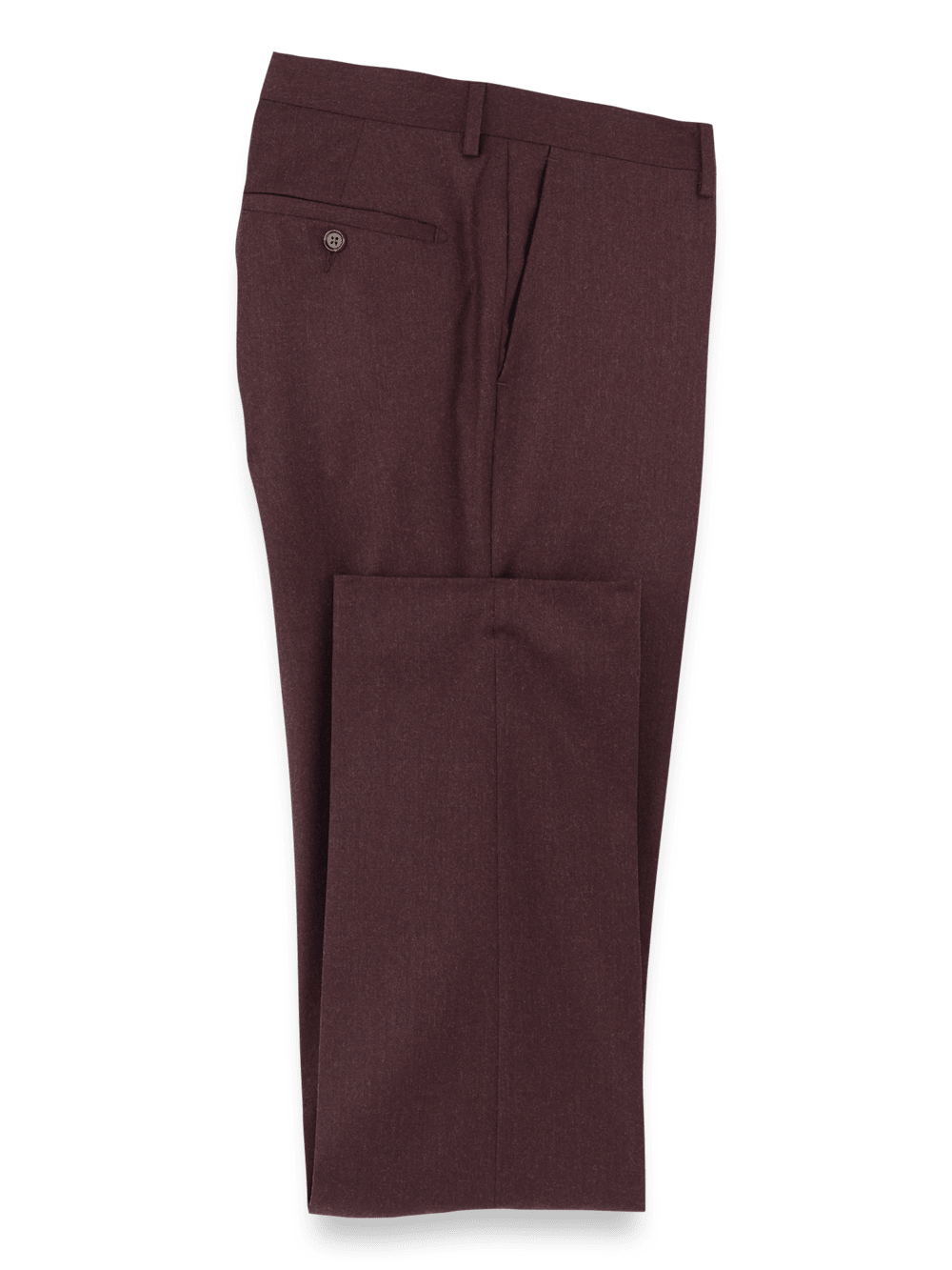 Product Image of Wool Flannel Pants-Burgundy#model_flat front