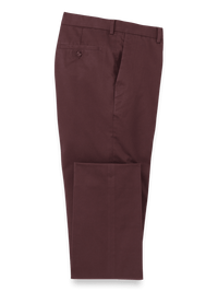 Non-Iron Cotton Stretch Twill Pant - Wine