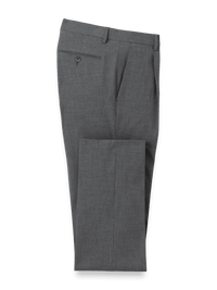 Microfiber Check Single Pleat Pants - Black/grey