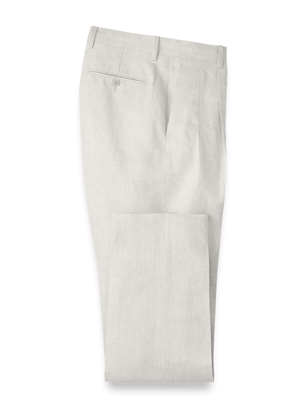 Product Image of Linen Chambray Twill Pants-Ivory#model_pleated front