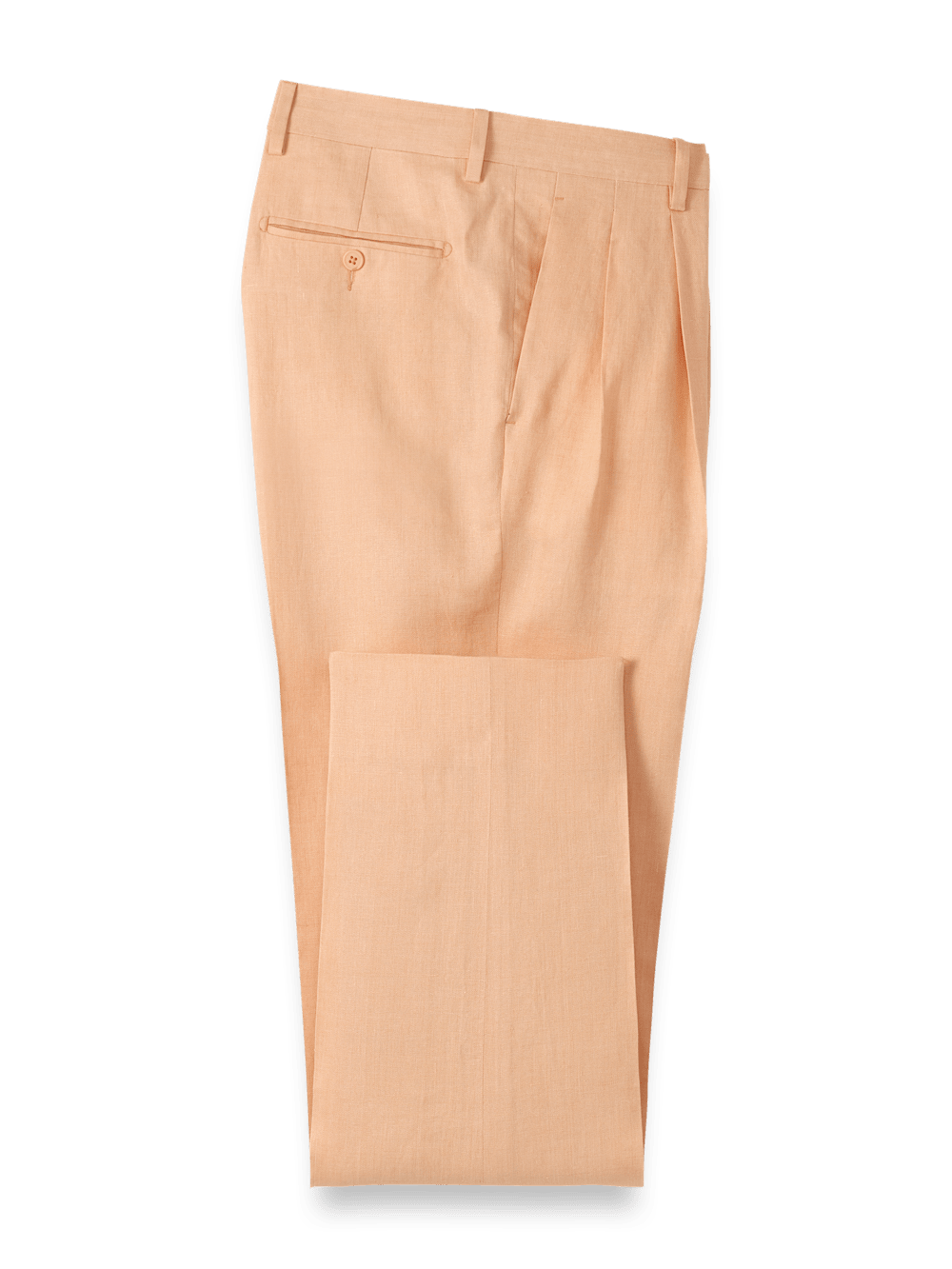 Product Image of Linen Chambray Twill Pants-Apricot#model_pleated front