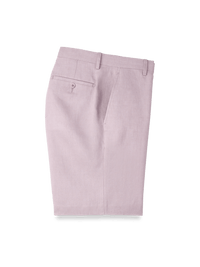 Linen Chambray Twill Flat Front Shorts - Light Purple