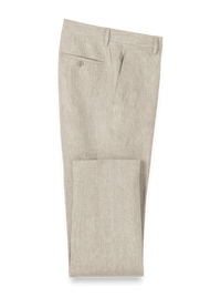 Linen Chambray Twill Pants - Khaki