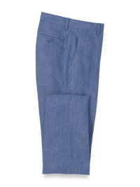 Linen Chambray Twill Pants - Blue