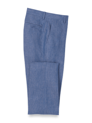 Linen Chambray Twill Pants - Blue