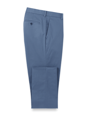 Non-Iron Cotton Stretch Twill Pants - Blue