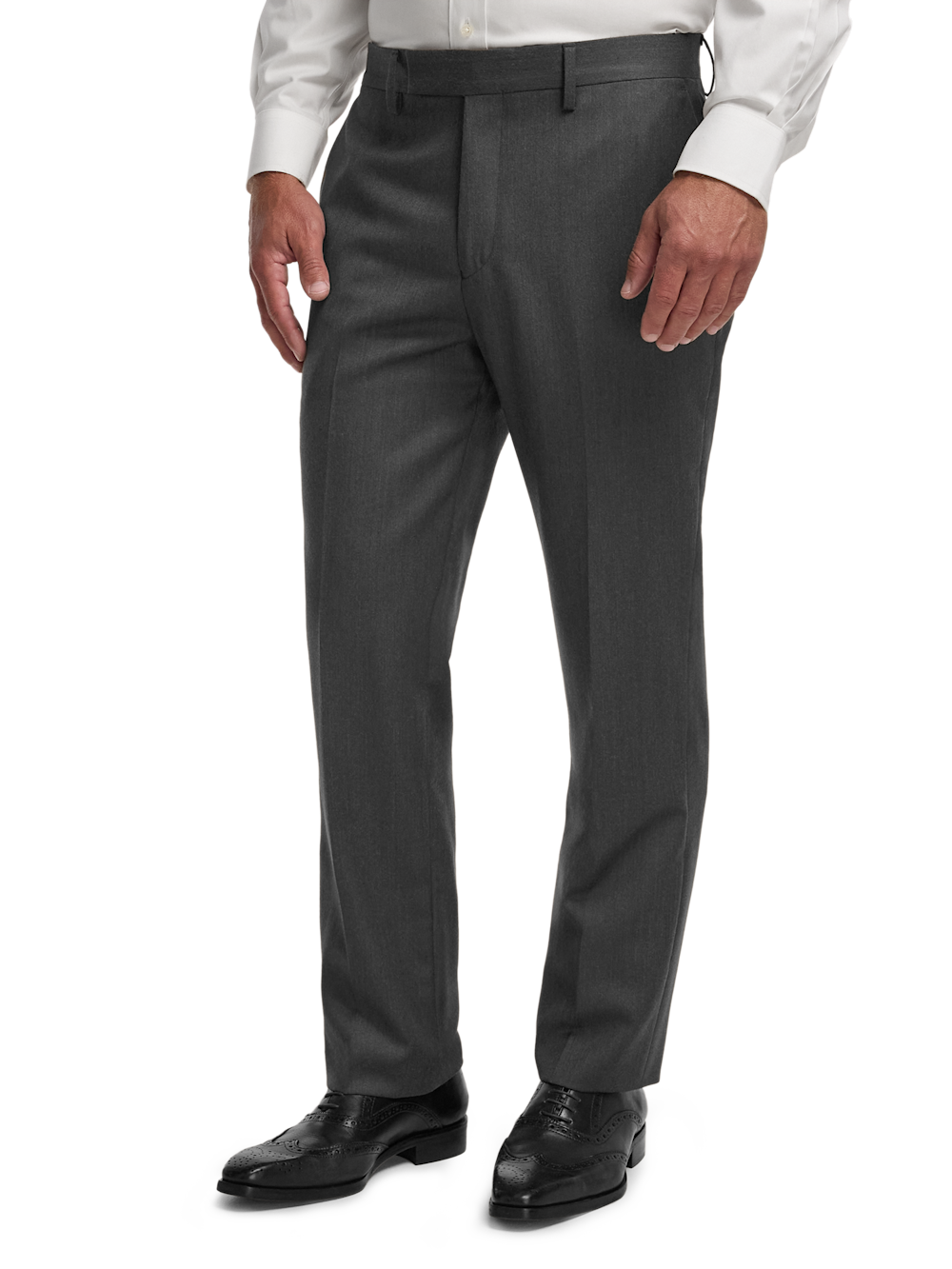 Alternate Image of Wool Flannel Solid Pants-3#model_flat front