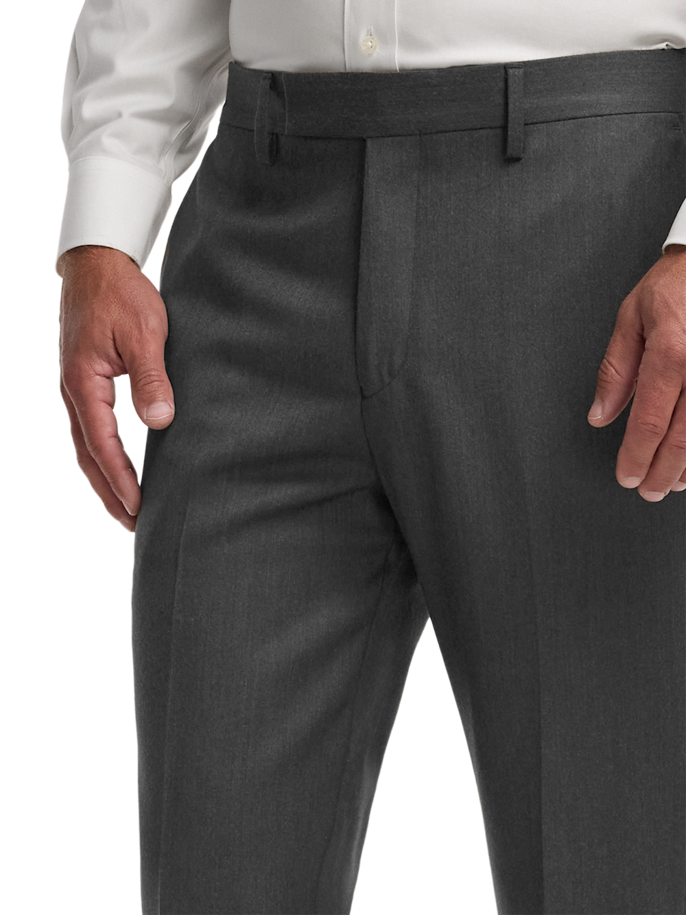 Alternate Image of Wool Flannel Solid Pants-4#model_flat front