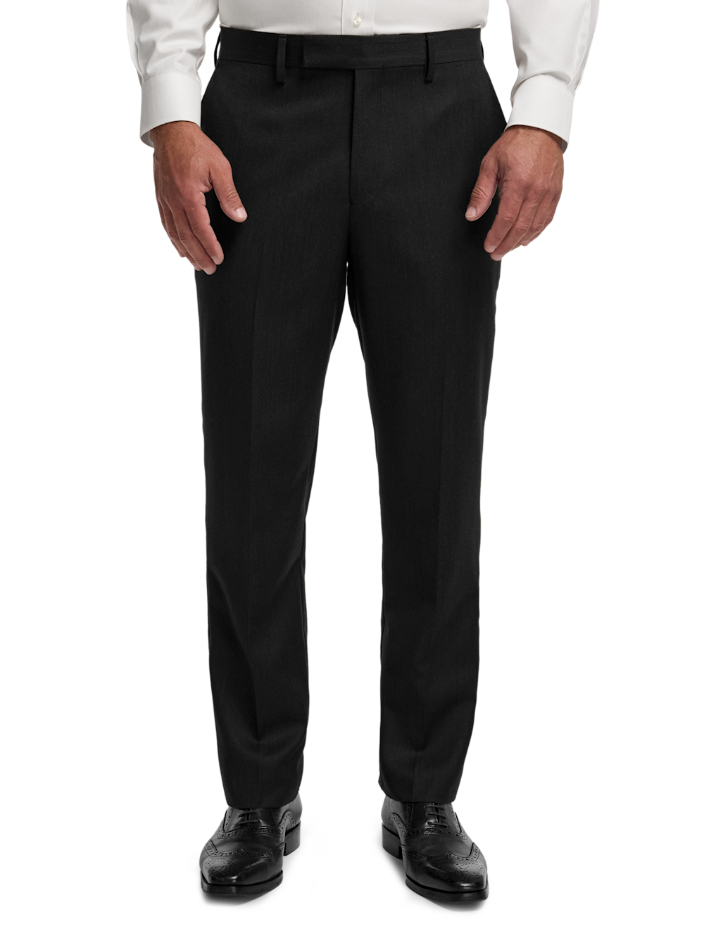 Alternate Image of Wool Flannel Solid Pants-2#model_flat front