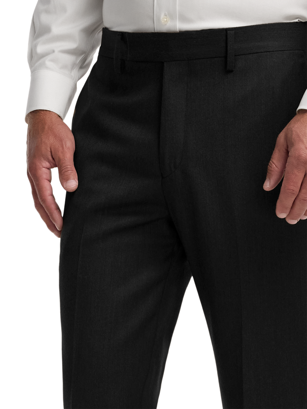 Alternate Image of Wool Flannel Solid Pants-4#model_flat front