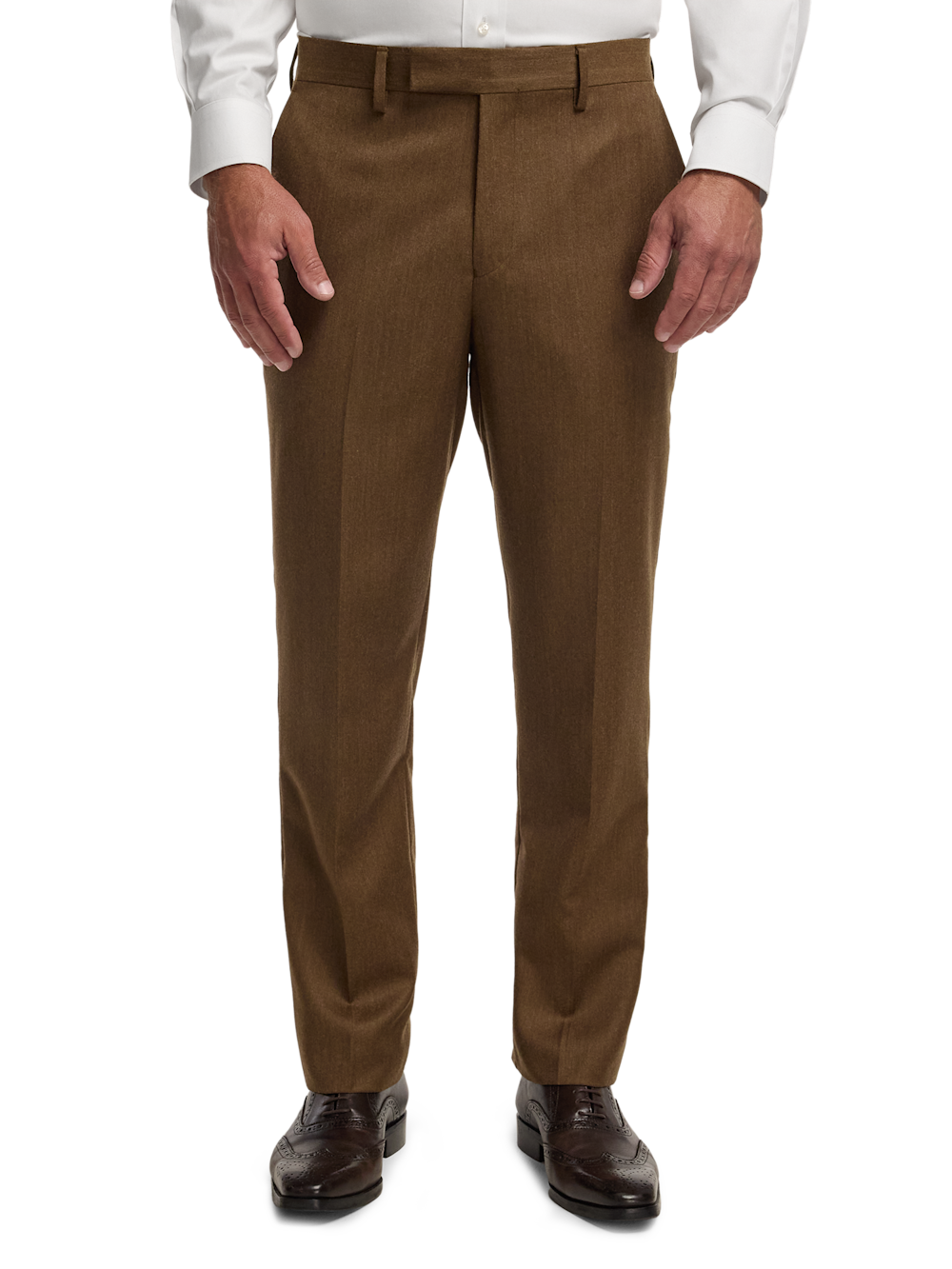 Alternate Image of Wool Flannel Solid Pants-2#model_flat front