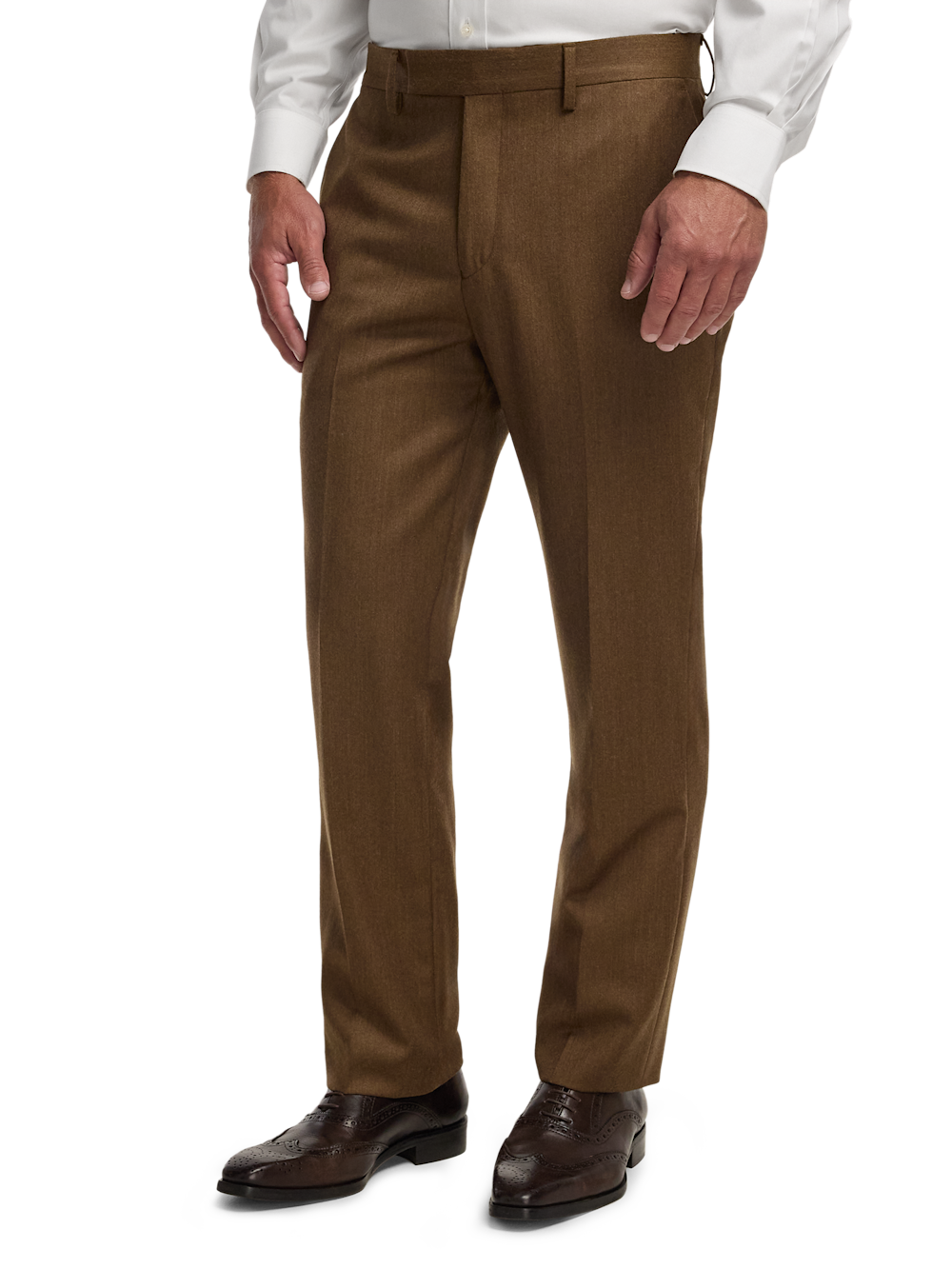 Alternate Image of Wool Flannel Solid Pants-3#model_flat front