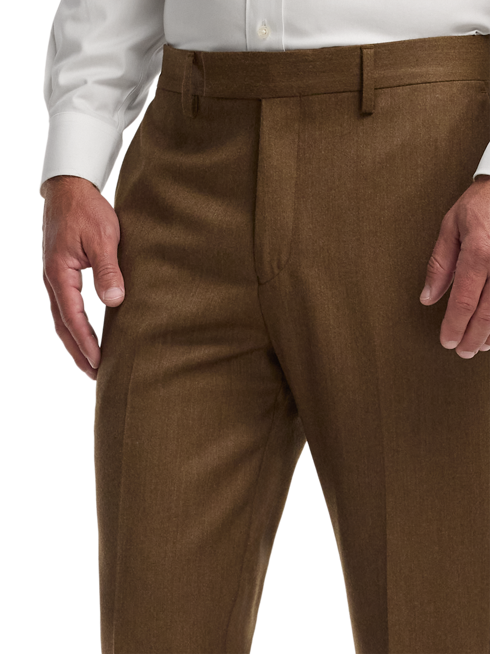 Alternate Image of Wool Flannel Solid Pants-4#model_flat front