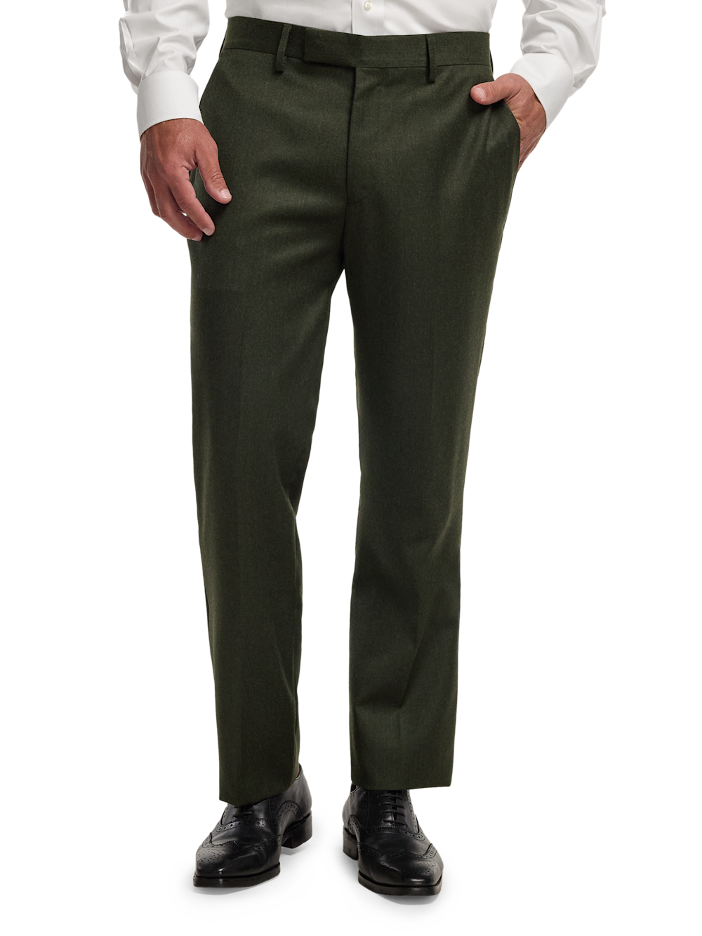 Alternate Image of Wool Flannel Solid Pants-2#model_flat front