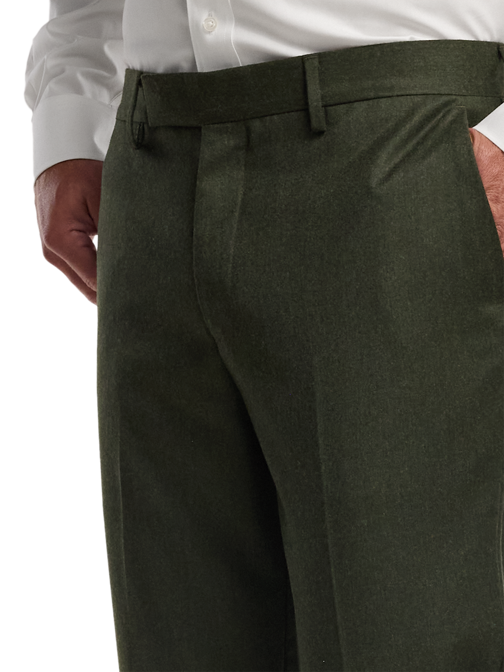 Alternate Image of Wool Flannel Solid Pants-4#model_flat front