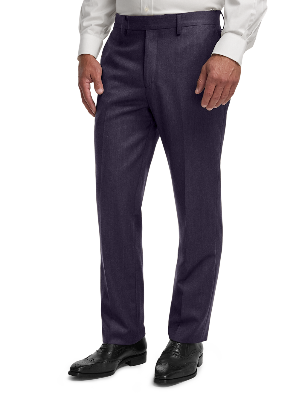 Alternate Image of Wool Flannel Solid Pants-3#model_flat front