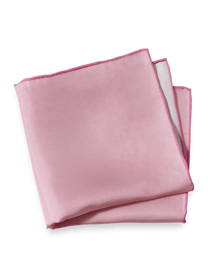 Solid Silk Pocket Square - Pink