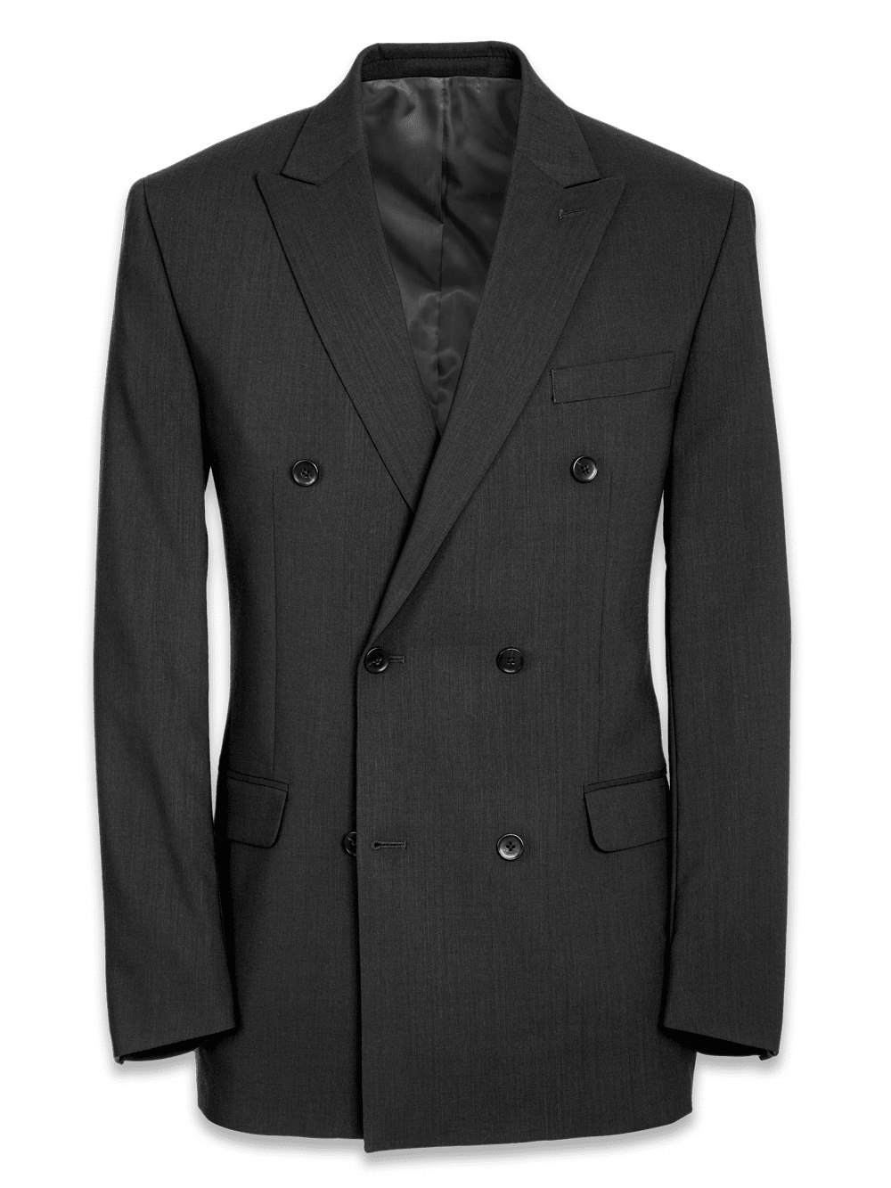 Product Image of Classic Fit Essential Wool Double Breasted Peak Lapel Suit Jacket-Black