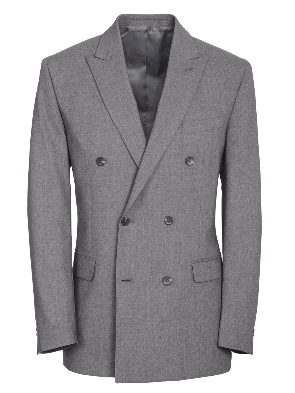 Product Image of Classic Fit Essential Wool Double Breasted Peak Lapel Suit Jacket-Grey