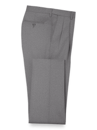 Tailored Fit Essential Wool Pleated Pants - Grey