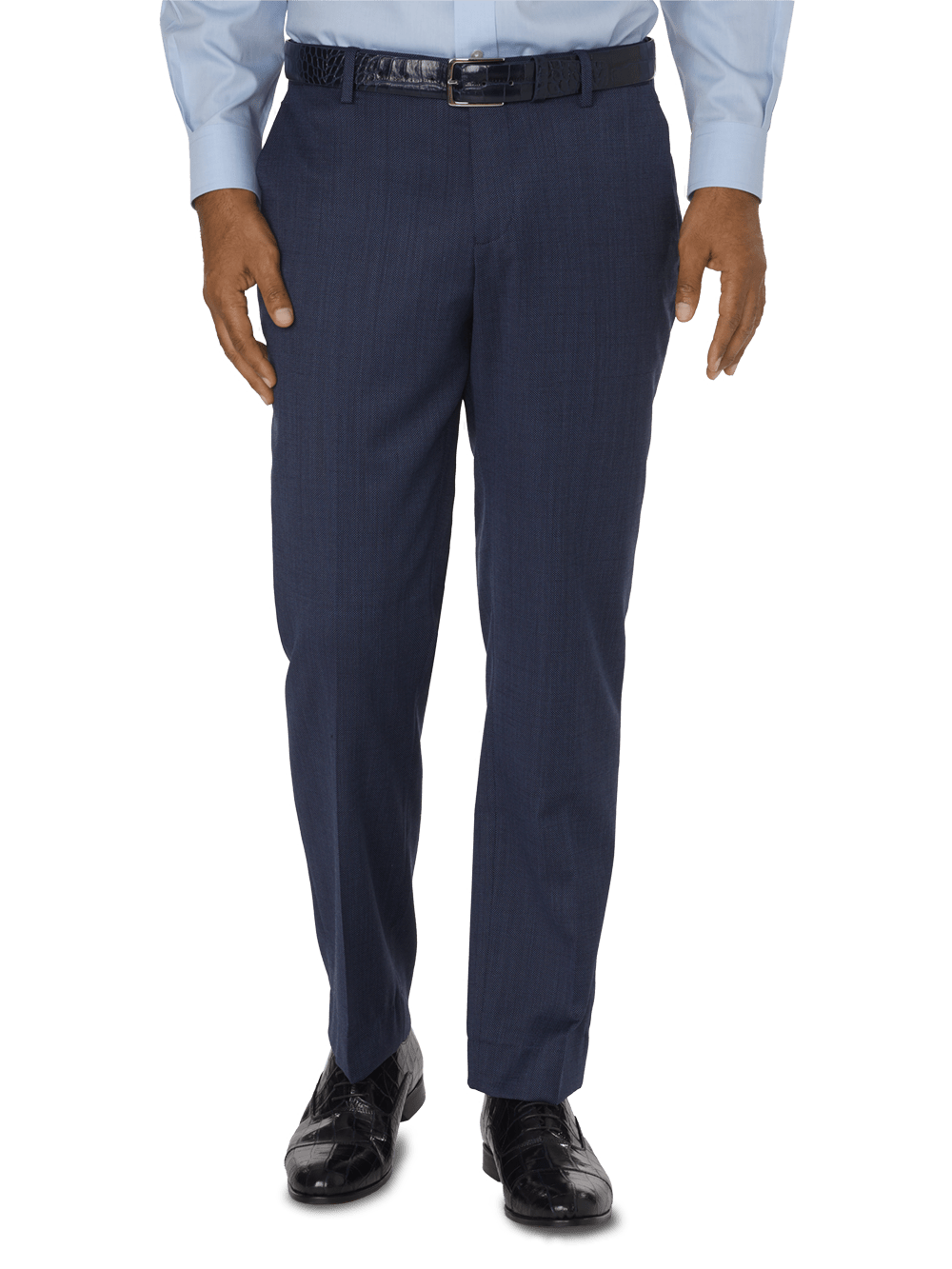 Product Image of Tailored Fit Impeccable Flat Front Suit Pant-Navy