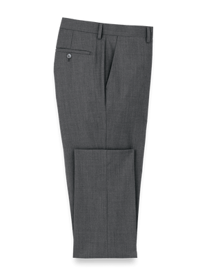 Wool Stretch Bengaline Suit Pants - Grey