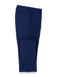 Wool Stretch Bengaline Suit Pants - Blue