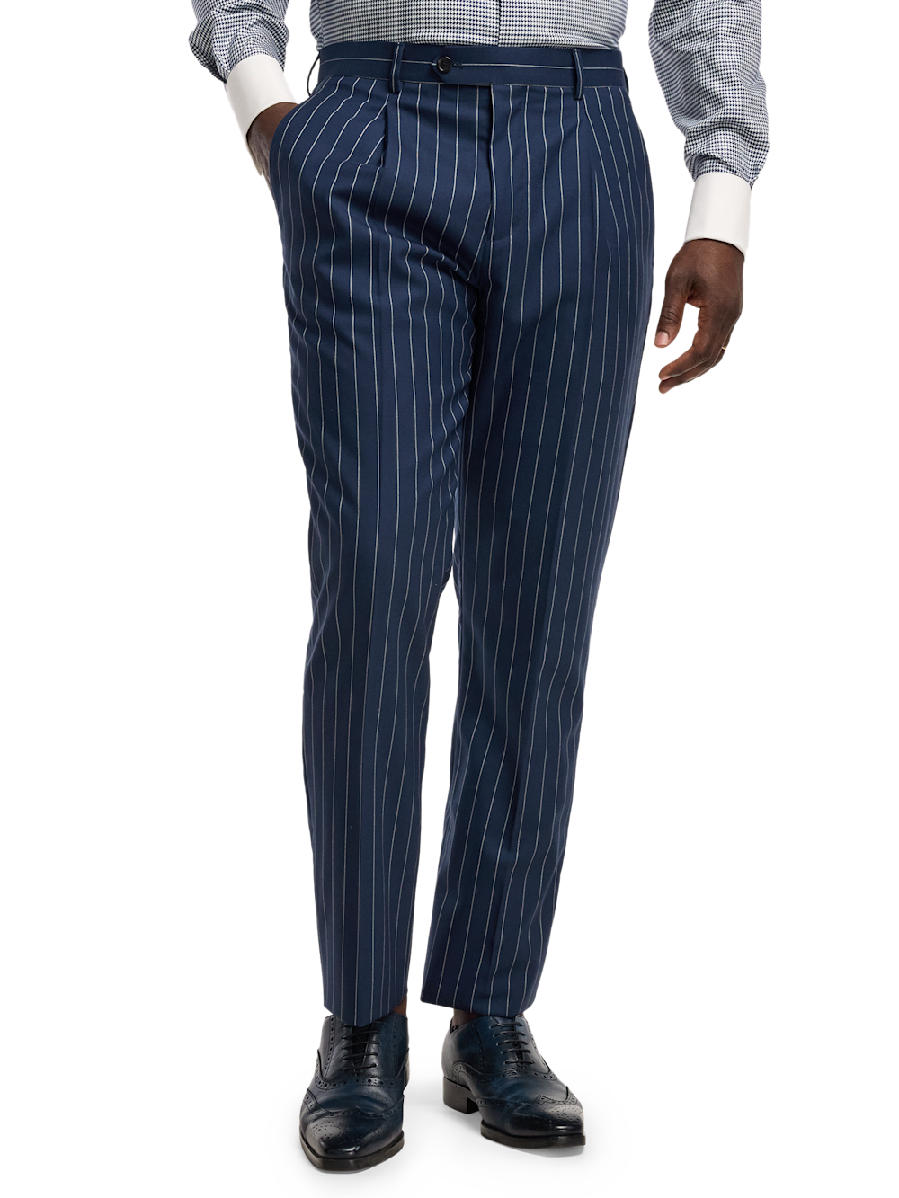 Alternate Image of Wool Stretch Stripe Single Pleat Suit Pants-2