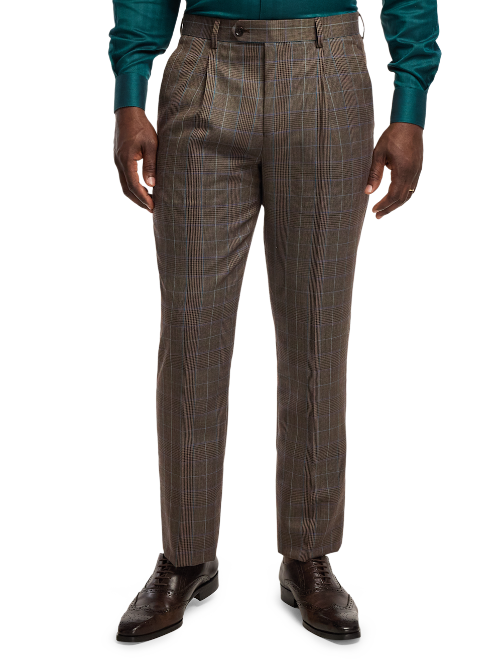 Alternate Image of Wool Blend Plaid Single Pleat Suit Pants-2
