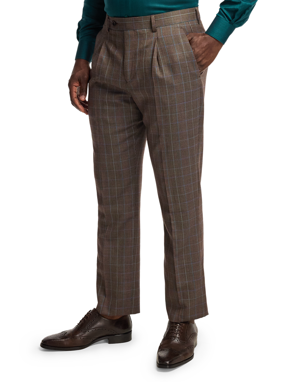 Alternate Image of Wool Blend Plaid Single Pleat Suit Pants-3