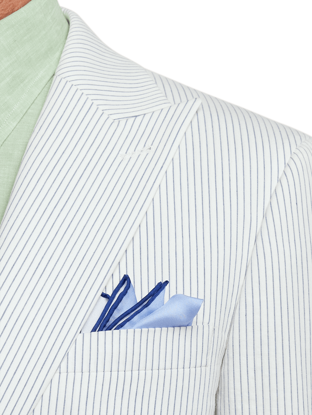 Alternate Image of Cotton Stretch Stripe Seersucker Single Breasted Peak Lapel Suit Jacket-5