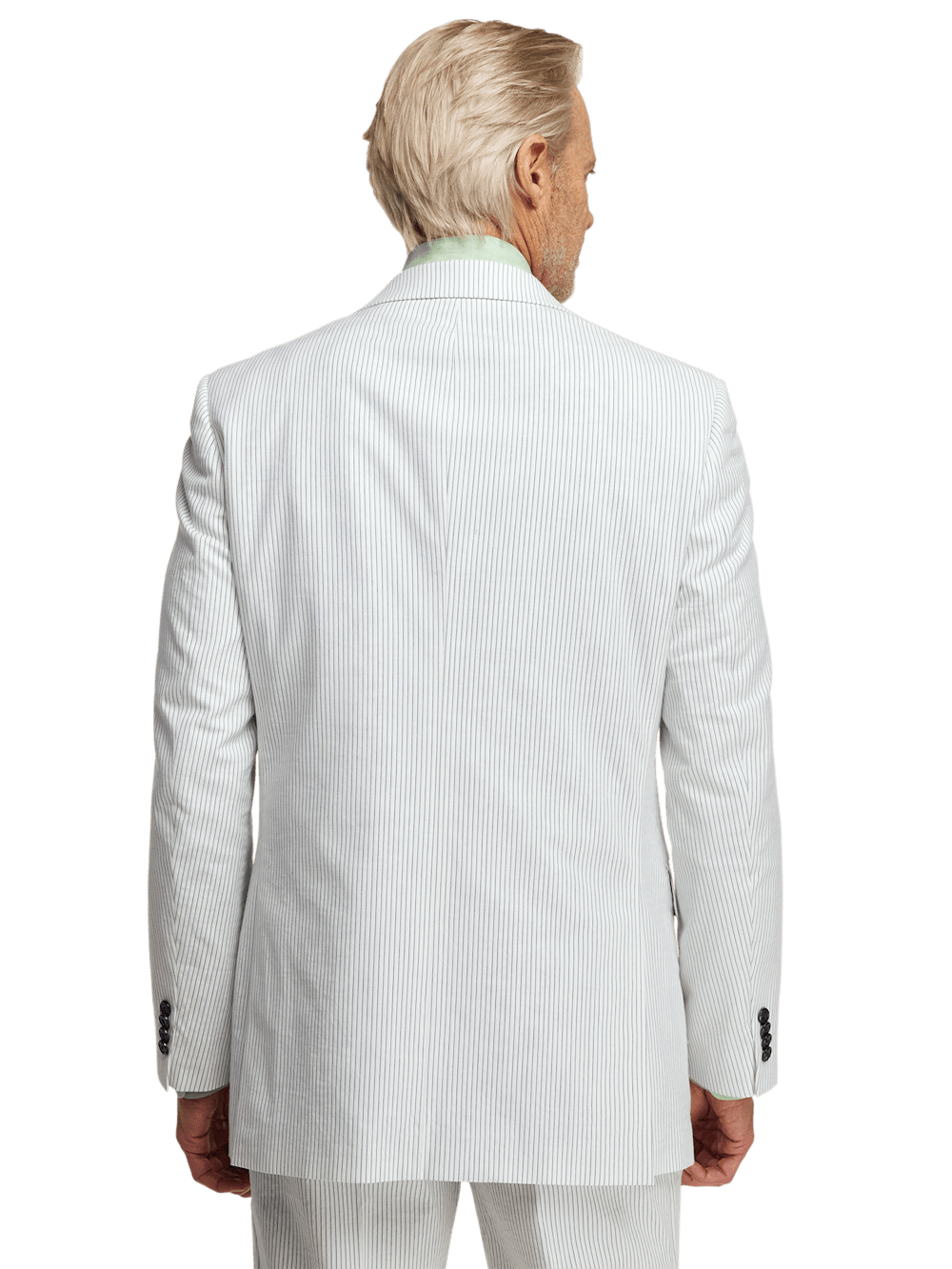 Alternate Image of Cotton Stretch Stripe Seersucker Single Breasted Peak Lapel Suit Jacket-6