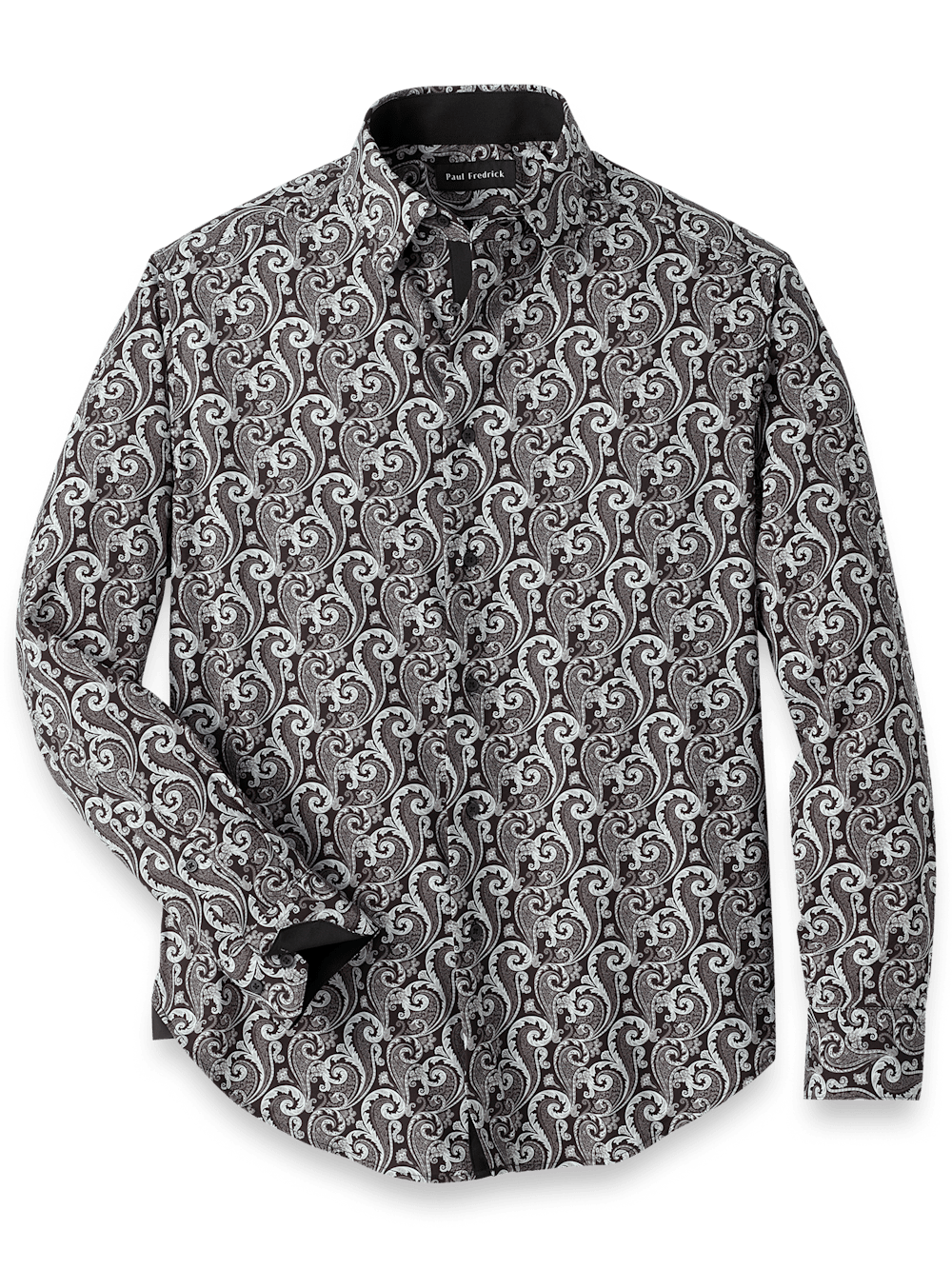 Product Image of Performance Stretch Paisley Casual Shirt-Black/Grey