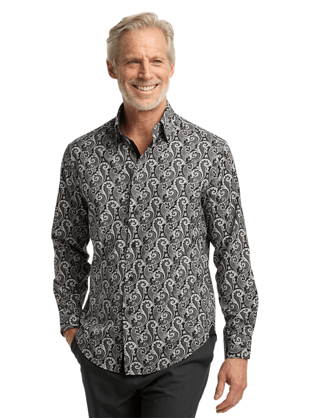 Alternate Image of Performance Stretch Paisley Casual Shirt-1