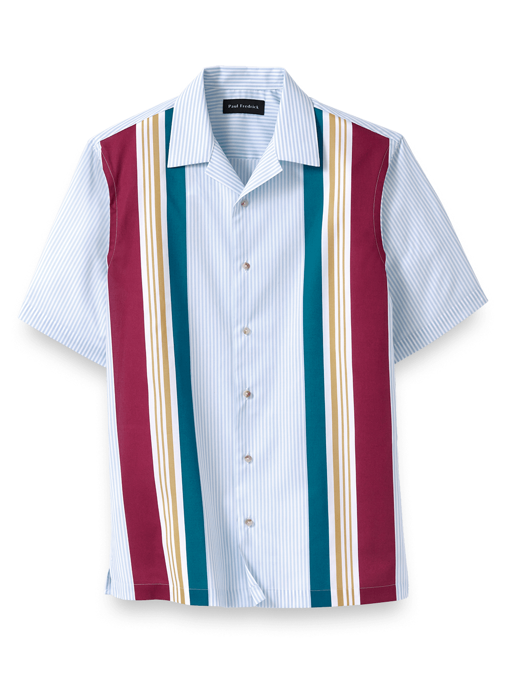 Product Image of Cotton Stripe Print Casual Shirt-Blue