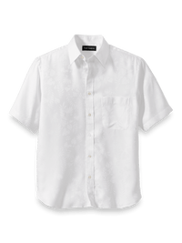 Lyocell Solid Jacquard Casual Shirt - White