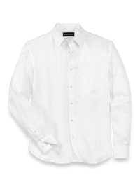 Lyocell Solid Jacquard Casual Shirt - White