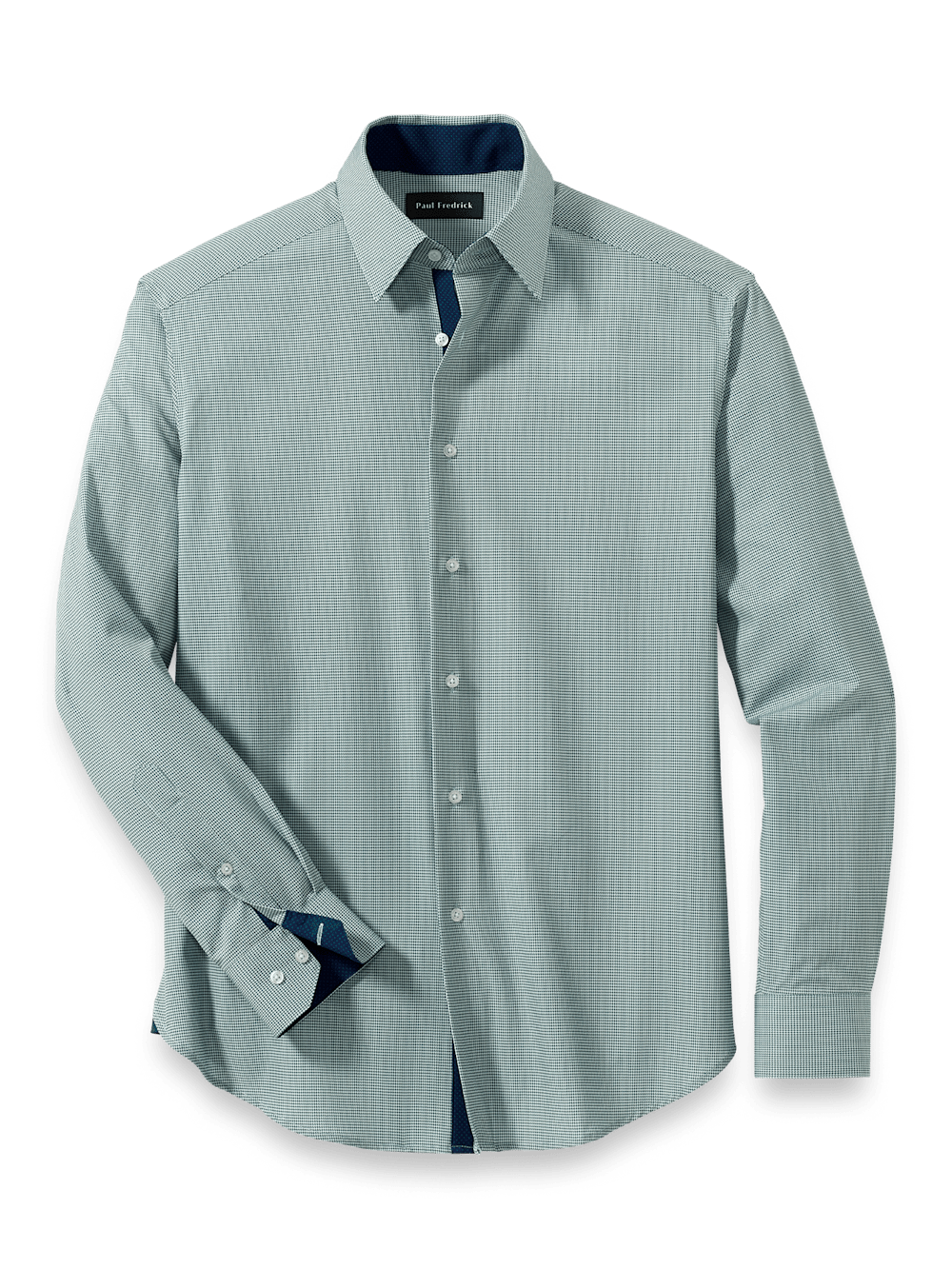Product Image of Performance Stretch Houndstooth Casual Shirt-Green