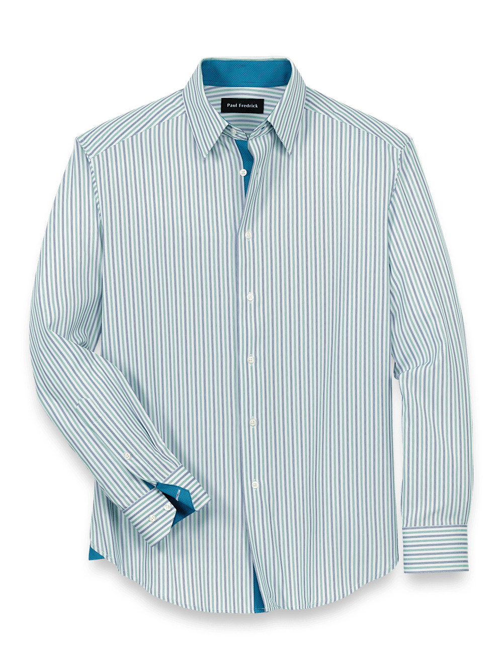 Product Image of Performance Stretch Stripe Casual Shirt-Blue/Green
