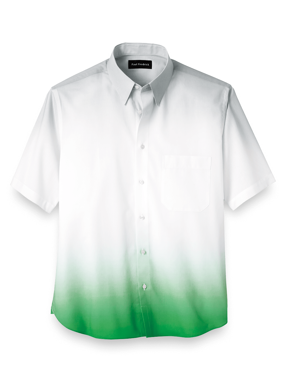 Product Image of Cotton Ombre Solid Print Casual Shirt-Light Green