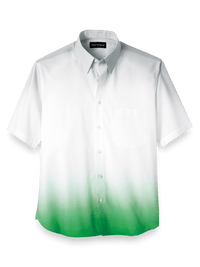 Cotton Ombre Solid Print Casual Shirt - Light Green