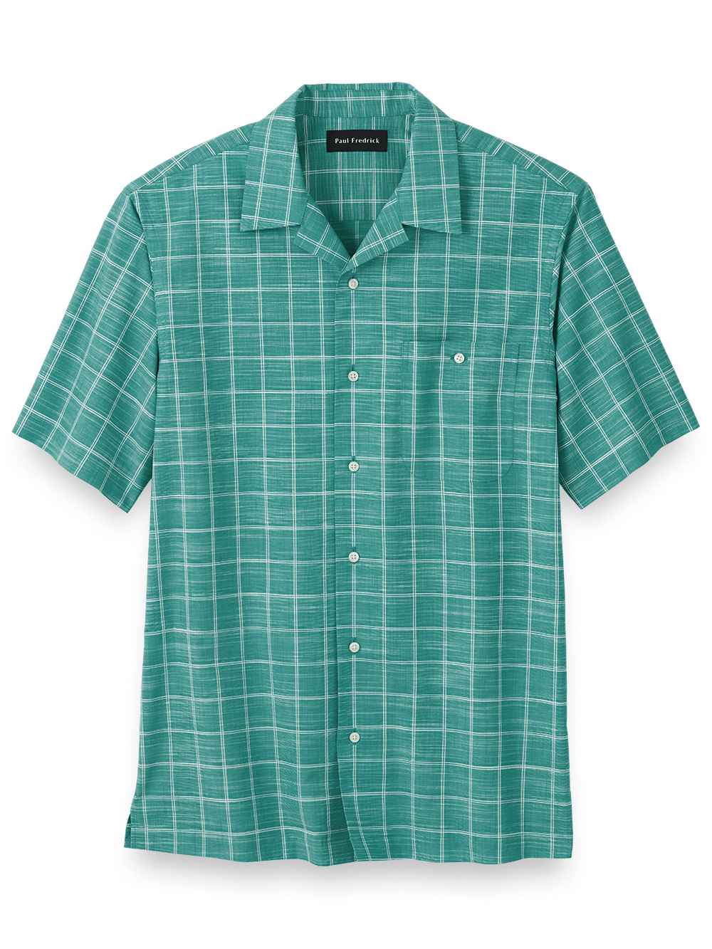 Product Image of Cotton Windowpane Casual Shirt-Green