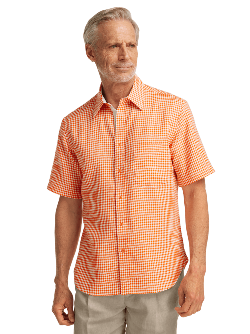 Alternate Image of Linen Gingham Check Casual Shirt-1