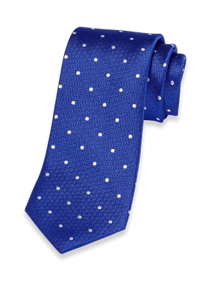 Dot Woven Silk Tie - Blue