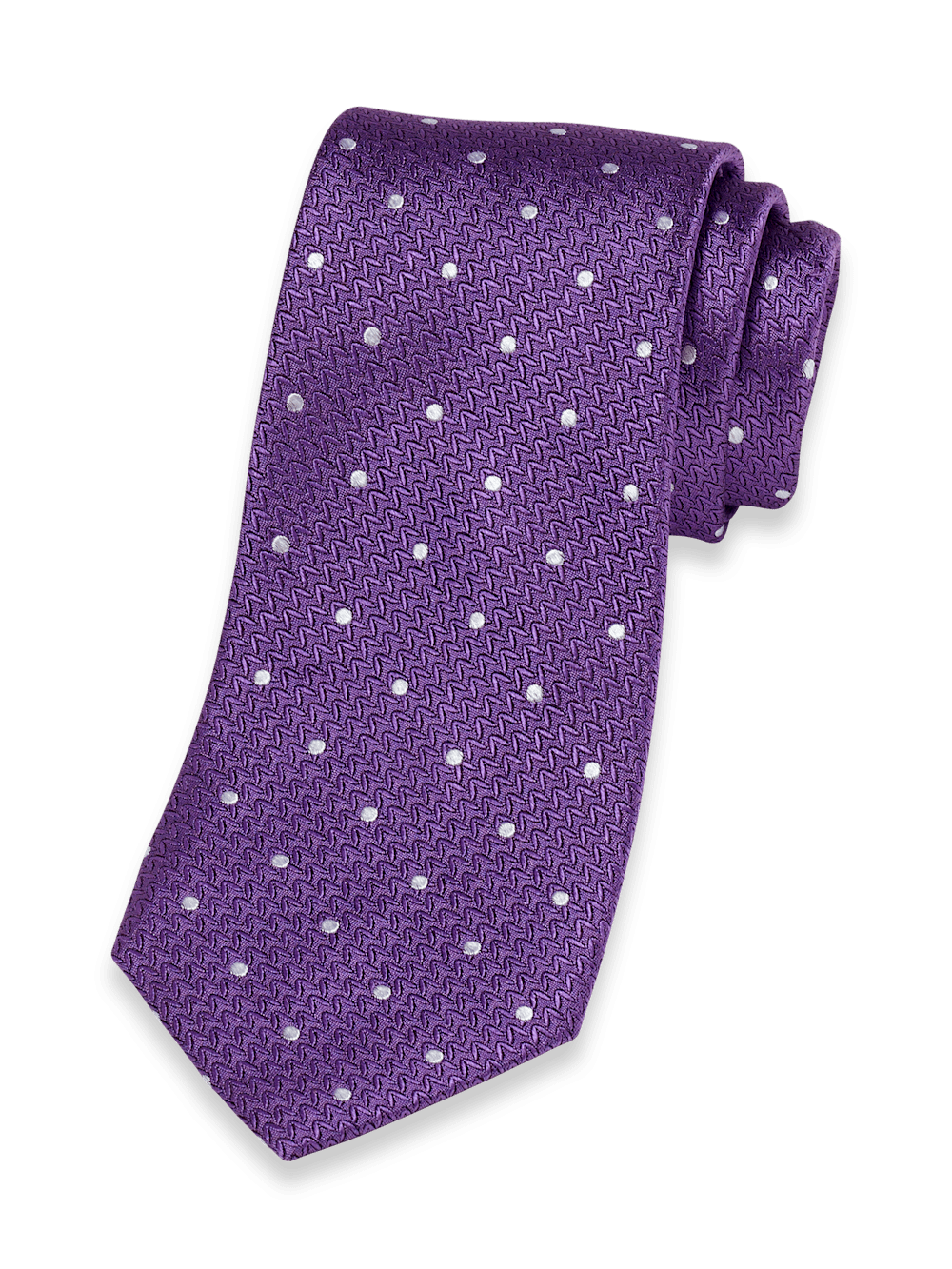 Product Image of Dot Woven Silk Tie-Purple