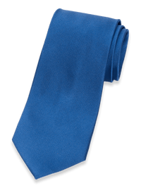 Solid Twill Woven Silk Tie - Blue